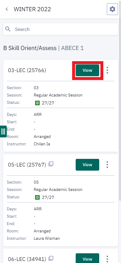 From here, you can tap on the "View" to see more information about that class.